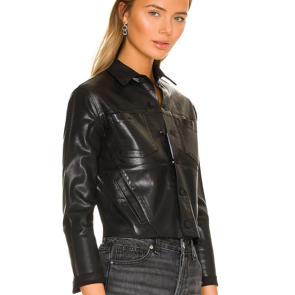 L'AGENCE Black Leather Jacket for Women